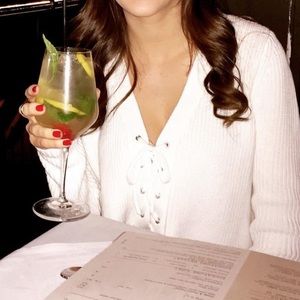 Express White Knit Sweater